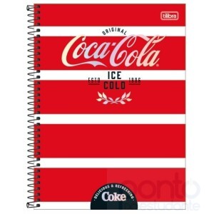  Caderno Espiral C/D Universitário 80 Folhas Coca-Cola - Tilibra