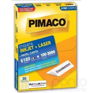 Etiqueta InkJet+Laser Carta 25,4mm x 66,7mm 9180 - Pimaco