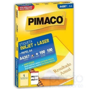 Etiqueta InkJet+Laser 288,5mm x 200,0mm A4367 - Pimaco