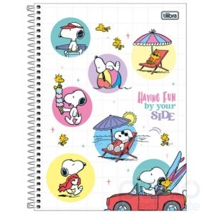 Caderno Espiral Universitário C/D Connect 1 Matéria 80 Folhas Snoopy - Tilibra