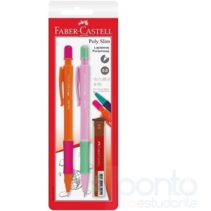 Lapiseira Poly Slim 2 unidades 0.7 Rosa e Laranja