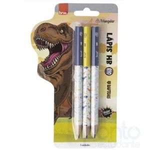 Lapis Preto Big c/3 un Chumbo  Dinossauro - BRW