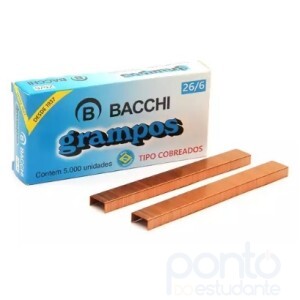 Grampo 26/6 Cobreado c/ 5000 Un.- Bacchi