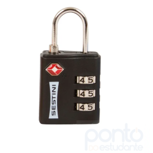 Cadeado TSA Com Combinação Preto - Sestini