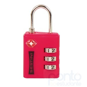 Cadeado TSA com Combinação Vermelho- Sestini