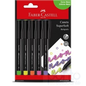 Caneta Hid. Faber Castell SuperSoft Bolígrafo cores Neon 1.0