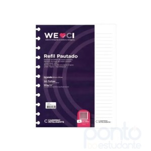 Refil Caderno Inteligente Grande Pautado 90g 50 Fls