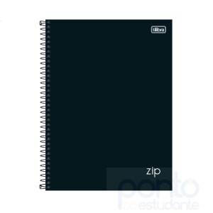 Caderno Universitário Tilibra 16 Matérias Zip Preto 256 Fl