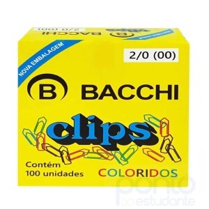 Clips 2/0 Colorido 100 un Bacchi