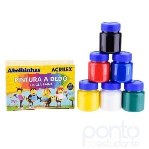 Tinta Pintura A Dedo Acrilex 15ml 6 Cores