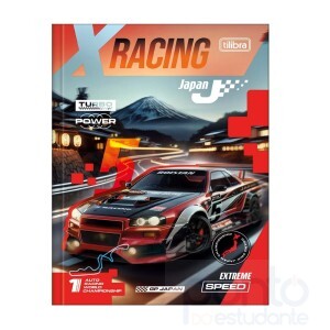 Caderno Brochura C/D 1/4 48 Folhas X-Racing - Tilibra