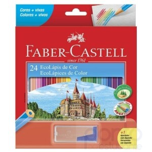 Lápis de Cor Faber Castell 24 cores + Apontador