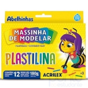 Massa de Modelar Plastilina 12 cores - Acrilex