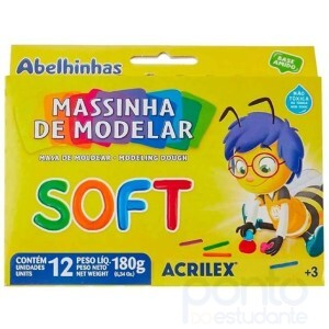 Massinha De Modelar Soft com 12 Cores - Acrilex