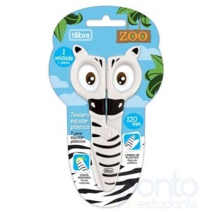 Tesoura Escolar Zoo Zebra - Tilibra