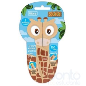 Tesoura Escolar Plástica  Zoo Girafa - Tilibra