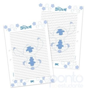 Refil de Folhas para Fichário Universitário Stitch - Dac