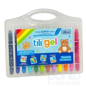 Giz Retrátil Tili Gel com 12 Cores - Tilibra